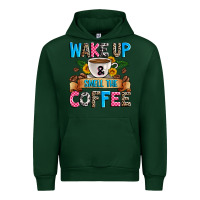 Forest Green wake up and smell the coffee Urban Hoodie - Zillion Design Studio