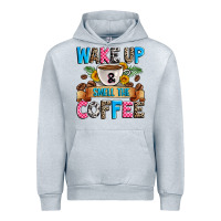 Heather Grey wake up and smell the coffee Urban Hoodie - Zillion Design Studio