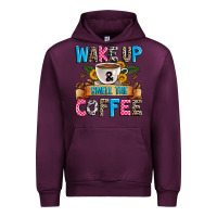 Mauve Wine wake up and smell the coffee Urban Hoodie - Zillion Design Studio