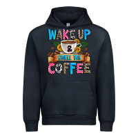 Navy wake up and smell the coffee Urban Hoodie - Zillion Design Studio