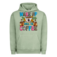 Pigment Oil Green wake up and smell the coffee Urban Hoodie - Zillion Design Studio