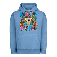 Pigment Pebble Blue wake up and smell the coffee Urban Hoodie - Zillion Design Studio