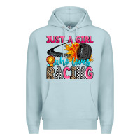 Blue Mist just a girl who loves racing Premium Hoodie - Zillion Design Studio