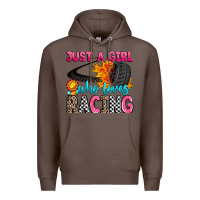 Coffee just a girl who loves racing Premium Hoodie - Zillion Design Studio