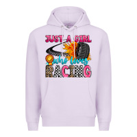 Lilac just a girl who loves racing Premium Hoodie - Zillion Design Studio