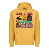 Mustard just a girl who loves racing Premium Hoodie - Zillion Design Studio
