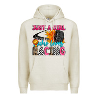Oatmeal Heather just a girl who loves racing Premium Hoodie - Zillion Design Studio