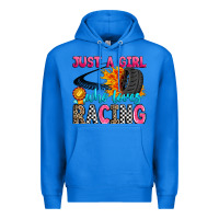 True Royal just a girl who loves racing Premium Hoodie - Zillion Design Studio