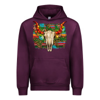 Mauve Wine western christmas bull skull Urban Hoodie - RanaPortraitStore