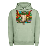Pigment Oil Green western christmas bull skull Urban Hoodie - RanaPortraitStore