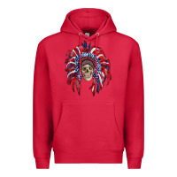 Cardinal american flag indian headdress with skull Premium Hoodie - RanaPortraitStore