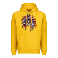 Lemon american flag indian headdress with skull Premium Hoodie - RanaPortraitStore