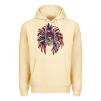 Pina Colada american flag indian headdress with skull Premium Hoodie - RanaPortraitStore