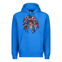 True Royal american flag indian headdress with skull Premium Hoodie - RanaPortraitStore