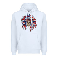 White american flag indian headdress with skull Premium Hoodie - RanaPortraitStore