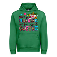 Emerald start your morning with a cup of coffee Urban Hoodie - Zillion Design Studio