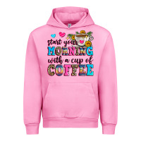 Fuchsia Pink start your morning with a cup of coffee Urban Hoodie - Zillion Design Studio