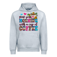 Heather Grey start your morning with a cup of coffee Urban Hoodie - Zillion Design Studio