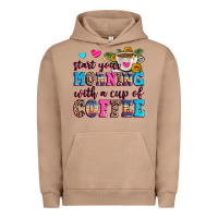 Pigment Burro start your morning with a cup of coffee Urban Hoodie - Zillion Design Studio