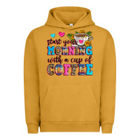 Pigment Peanut Butter start your morning with a cup of coffee Urban Hoodie - Zillion Design Studio