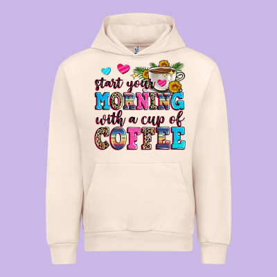 Start Your Morning With A Cup Of Coffee Urban Hoodie Designed By Zillion Design Studio