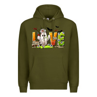 Army Green Love Nurse Halloween Premium Hoodie - texasbilliewilder