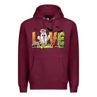 Burgundy Love Nurse Halloween Premium Hoodie - texasbilliewilder