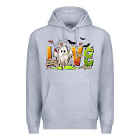 Heather Grey Love Nurse Halloween Premium Hoodie - texasbilliewilder