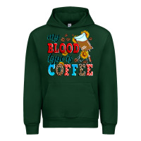 Forest Green my blood type is coffee Urban Hoodie - Zillion Design Studio