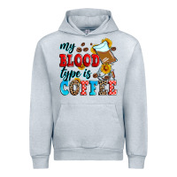 Heather Grey my blood type is coffee Urban Hoodie - Zillion Design Studio