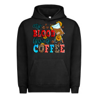 Pigment Black my blood type is coffee Urban Hoodie - Zillion Design Studio