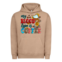 Pigment Burro my blood type is coffee Urban Hoodie - Zillion Design Studio