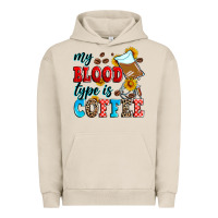 Pigment French Oak my blood type is coffee Urban Hoodie - Zillion Design Studio