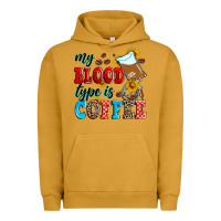 Pigment Peanut Butter my blood type is coffee Urban Hoodie - Zillion Design Studio