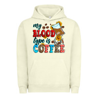 Pigment Pistachio my blood type is coffee Urban Hoodie - Zillion Design Studio