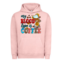 Pigment Salmon my blood type is coffee Urban Hoodie - Zillion Design Studio