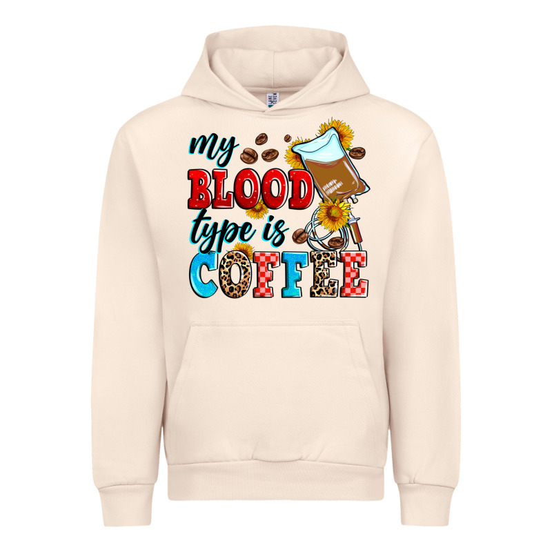My Blood Type Is Coffee Urban Hoodie by Zillion Design Studio | Teevron