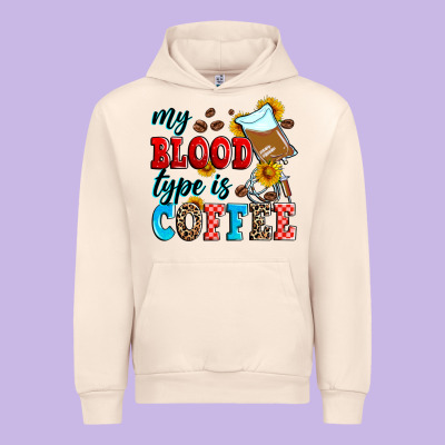 My Blood Type Is Coffee Urban Hoodie Designed By Zillion Design Studio