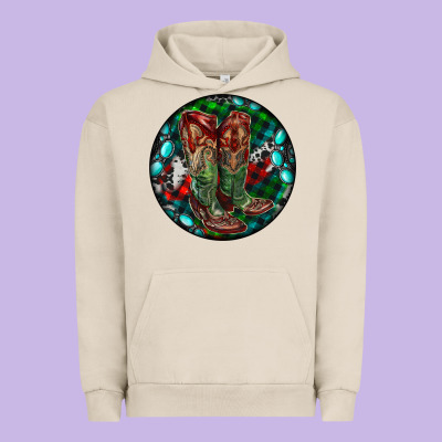 Christmas Cowboy Boots Urban Hoodie Designed By Ranaportraitstore