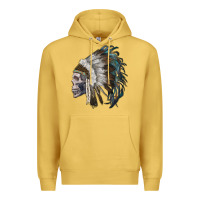 Antique Gold skull with indian headdress Premium Hoodie - RanaPortraitStore