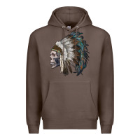 Coffee skull with indian headdress Premium Hoodie - RanaPortraitStore