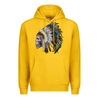Lemon skull with indian headdress Premium Hoodie - RanaPortraitStore