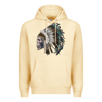 Pina Colada skull with indian headdress Premium Hoodie - RanaPortraitStore