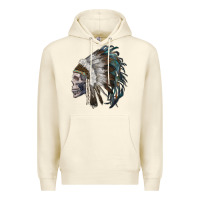 Sandshell skull with indian headdress Premium Hoodie - RanaPortraitStore