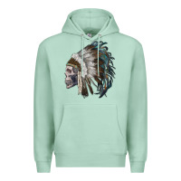 Seafoam skull with indian headdress Premium Hoodie - RanaPortraitStore