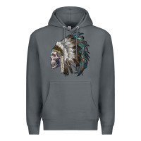 Rock skull with indian headdress Premium Hoodie - RanaPortraitStore