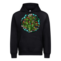 Black Christmas Santa Claus round Urban Hoodie - RanaPortraitStore