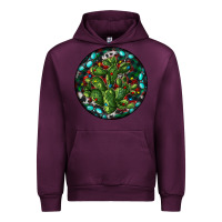 Mauve Wine Christmas Santa Claus round Urban Hoodie - RanaPortraitStore