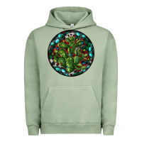 Pigment Oil Green Christmas Santa Claus round Urban Hoodie - RanaPortraitStore