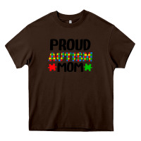 Chocolate Brown autism awareness puzzle theme Heavy Core Tee - CowhideDigitalArt
